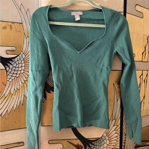 H&M Teal Long Sleeve Top